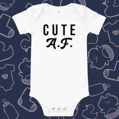 Cute As F#$% Onesie - Product Shot - Funny Baby Onesie - Cute Baby Onesie - Boy Baby Onesie - Girl Baby Onesie - Newborn Onesie - Baby Shower Gift - Baby Gift - Newborn Gift