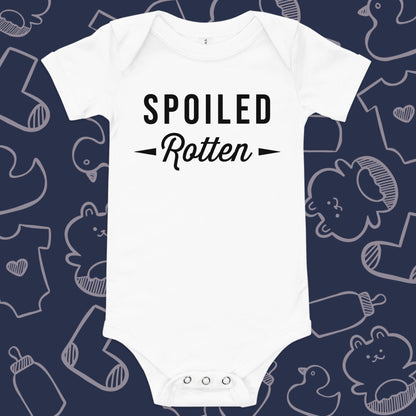 Spoiled Rotten Onesie - Product Shot - Funny Baby Onesie - Cute Baby Onesie - Boy Baby Onesie - Girl Baby Onesie - Newborn Onesie - Baby Shower Gift - Baby Gift - Newborn Gift