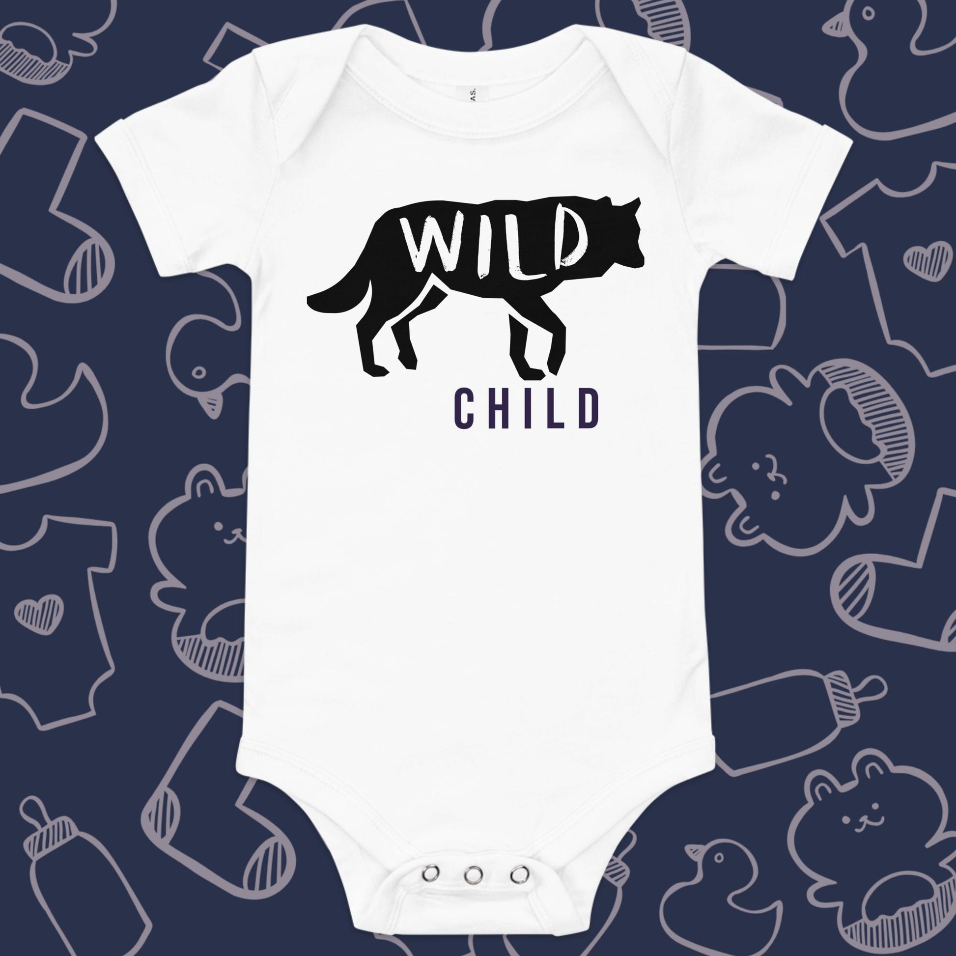 Wild Child Onesie - Product Shot - Funny Baby Onesie - Cute Baby Onesie - Boy Baby Onesie - Girl Baby Onesie - Newborn Onesie - Baby Shower Gift - Baby Gift - Newborn Gift