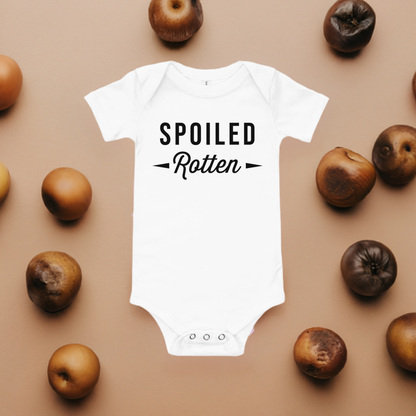 Spoiled Rotten Onesie - Lifestyle Shot - Funny Baby Onesie - Cute Baby Onesie - Boy Baby Onesie - Girl Baby Onesie - Newborn Onesie - Baby Shower Gift - Baby Gift - Newborn Gift