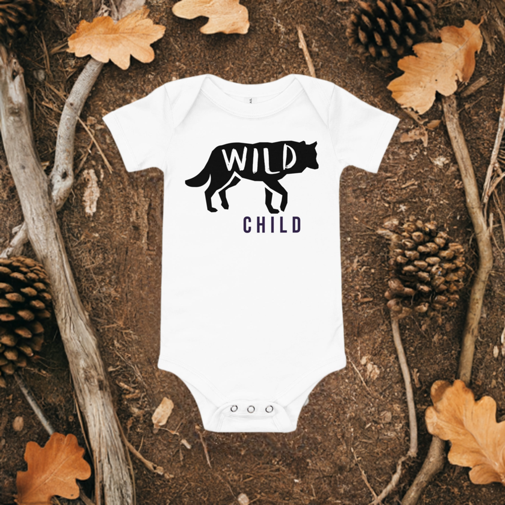 Wild Child Onesie - Lifestyle Shot - Funny Baby Onesie - Cute Baby Onesie - Boy Baby Onesie - Girl Baby Onesie - Newborn Onesie - Baby Shower Gift - Baby Gift - Newborn Gift