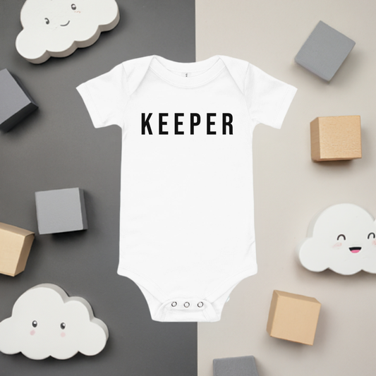 Keeper Onesie - Lifestyle Shot - Funny Baby Onesie - Cute Baby Onesie - Boy Baby Onesie - Girl Baby Onesie - Newborn Onesie - Baby Shower Gift - Baby Gift - Newborn Gift