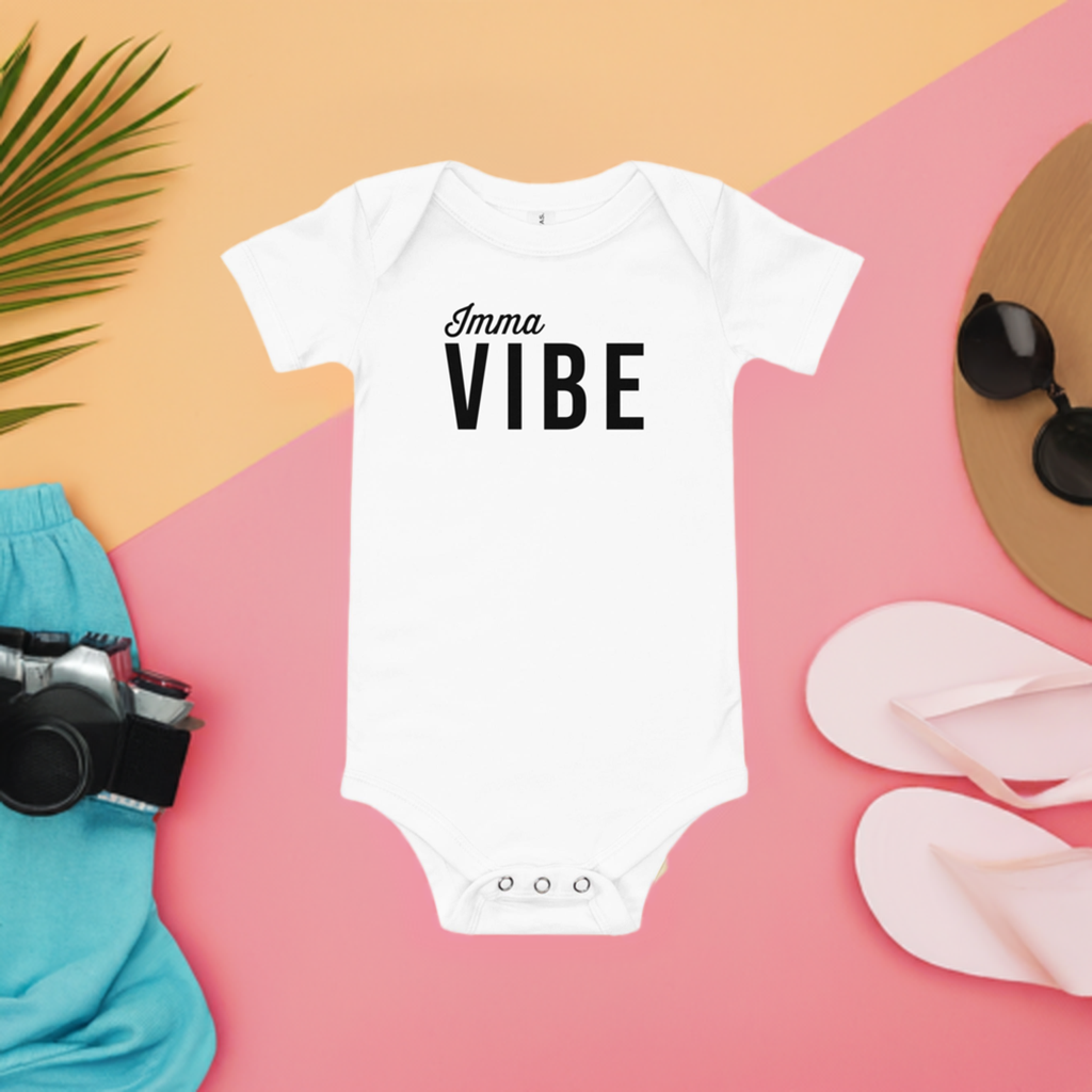 Imma Vibe Onesie - Lifestyle Shot - Funny Baby Onesie - Cute Baby Onesie - Boy Baby Onesie - Girl Baby Onesie - Newborn Onesie - Baby Shower Gift - Baby Gift - Newborn Gift