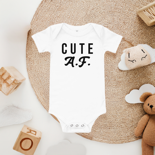 Cute As F#$% Onesie - Lifestyle Shot - Funny Baby Onesie - Cute Baby Onesie - Boy Baby Onesie - Girl Baby Onesie - Newborn Onesie - Baby Shower Gift - Baby Gift - Newborn Gift